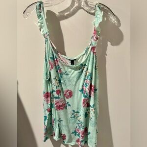 Torrid Green Ruffled Sleeveless Tank Top